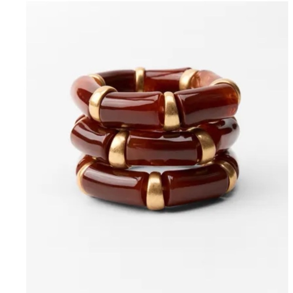 Zara Red and Gold Bracelet Set with Elegant Design